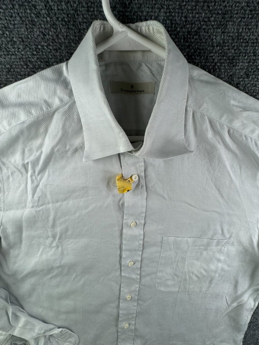 Ermenegildo Zegna Men Button Up Shirt Long Sleeve 16.5 Cotton Blue Gray Adult **